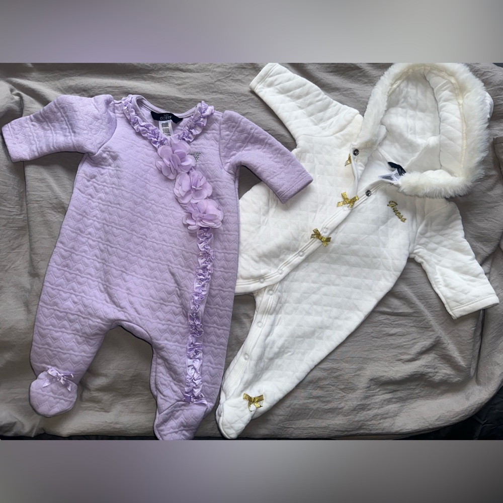 Guess Kids One Pieces in Lavender and White